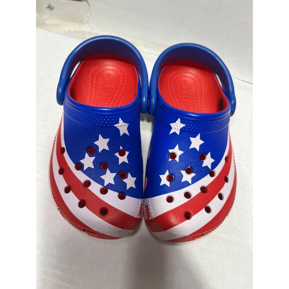 CROCS classic American Flag clog shoe boys child size C 10 - Picture 3 of 8